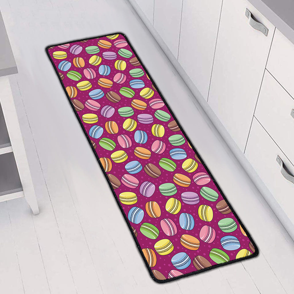 Cute Macaron Pattern Print Long Kitchen Mat