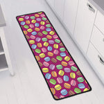 Cute Macaron Pattern Print Long Kitchen Mat