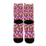 Cute Macaron Pattern Print Long Socks