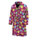 Cute Macaron Pattern Print Men's Bathrobe