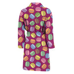 Cute Macaron Pattern Print Men's Bathrobe