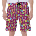 Cute Macaron Pattern Print Men's Beach Shorts