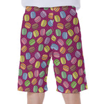 Cute Macaron Pattern Print Men's Beach Shorts