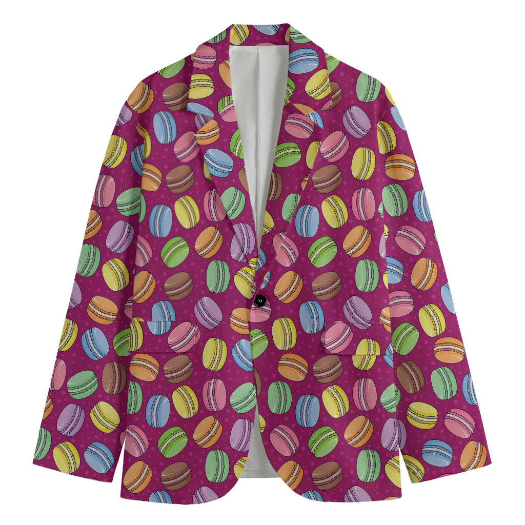 Cute Macaron Pattern Print Men's Blazer