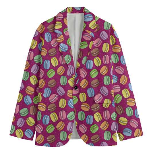 Cute Macaron Pattern Print Men's Blazer
