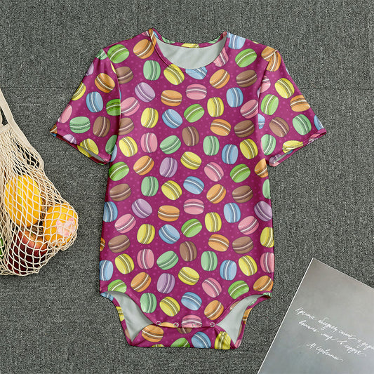 Cute Macaron Pattern Print Men's Bodysuit
