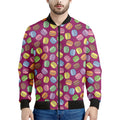 Cute Macaron Pattern Print Men's Bomber Jacket