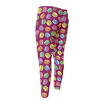 Cute Macaron Pattern Print Men's Compression Pants