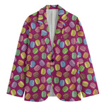 Cute Macaron Pattern Print Men's Cotton Blazer