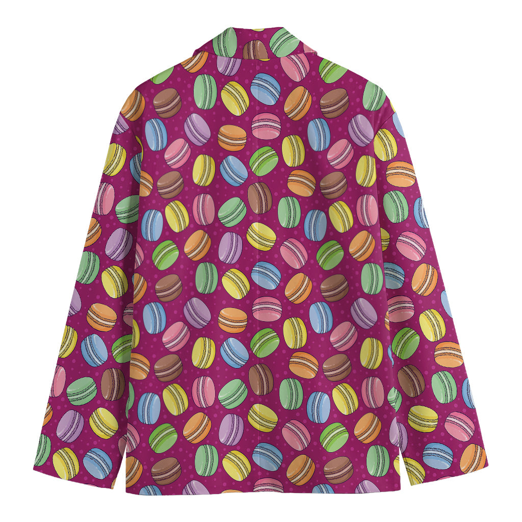 Cute Macaron Pattern Print Men's Cotton Blazer