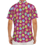 Cute Macaron Pattern Print Men's Deep V-Neck Shirt