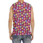 Cute Macaron Pattern Print Men's Fitness Tank Top