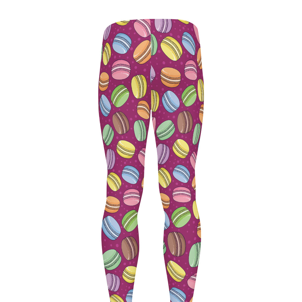 Cute Macaron Pattern Print Men's leggings