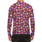Cute Macaron Pattern Print Men's Long Sleeve Rash Guard