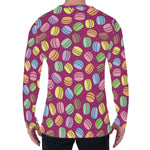 Cute Macaron Pattern Print Men's Long Sleeve T-Shirt