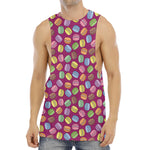Cute Macaron Pattern Print Men's Muscle Tank Top