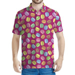 Cute Macaron Pattern Print Men's Polo Shirt