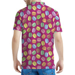 Cute Macaron Pattern Print Men's Polo Shirt