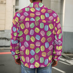 Cute Macaron Pattern Print Men's Shirt Jacket