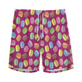 Cute Macaron Pattern Print Men's Athletic Shorts