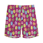 Cute Macaron Pattern Print Men's Sports Shorts
