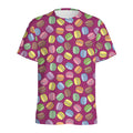 Cute Macaron Pattern Print Men's Athletic T-Shirt