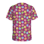 Cute Macaron Pattern Print Men's Sports T-Shirt
