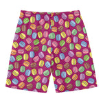 Cute Macaron Pattern Print Men's Swim Trunks