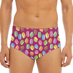 Cute Macaron Pattern Print Men's Triangle Swim Briefs