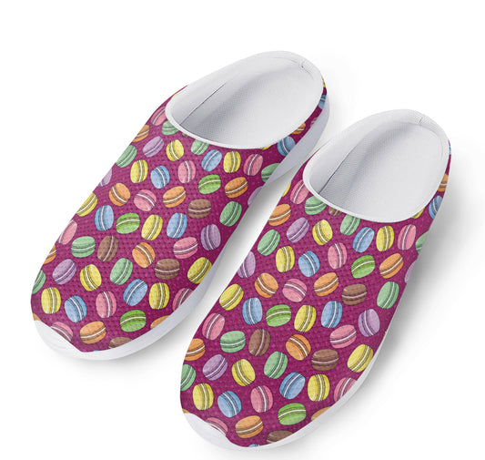 Cute Macaron Pattern Print Mesh Casual Shoes