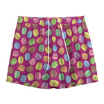 Cute Macaron Pattern Print Mesh Shorts