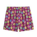 Cute Macaron Pattern Print Mesh Shorts