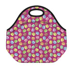 Cute Macaron Pattern Print Neoprene Lunch Bag