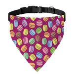 Cute Macaron Pattern Print Over The Collar Dog Bandana