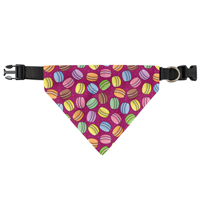 Cute Macaron Pattern Print Over The Collar Dog Bandana