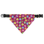 Cute Macaron Pattern Print Over The Collar Dog Bandana