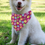 Cute Macaron Pattern Print Over The Collar Dog Bandana