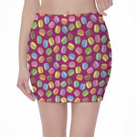 Cute Macaron Pattern Print Pencil Mini Skirt