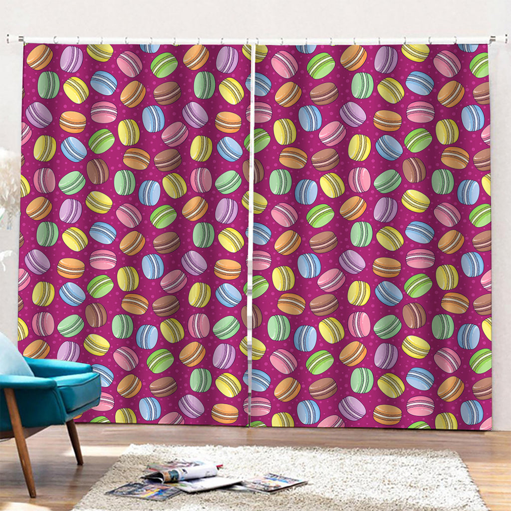 Cute Macaron Pattern Print Pencil Pleat Curtains