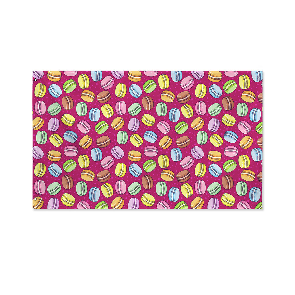 Cute Macaron Pattern Print Polyester Flag