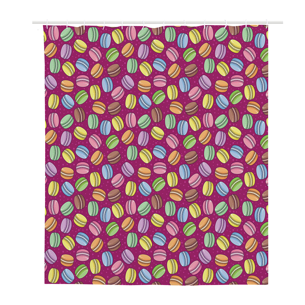 Cute Macaron Pattern Print Polyester Shower Curtain