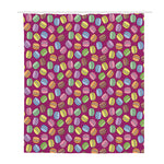 Cute Macaron Pattern Print Polyester Shower Curtain