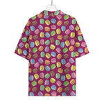 Cute Macaron Pattern Print Rayon Hawaiian Shirt