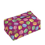 Cute Macaron Pattern Print Rectangle Tissue Box Cover