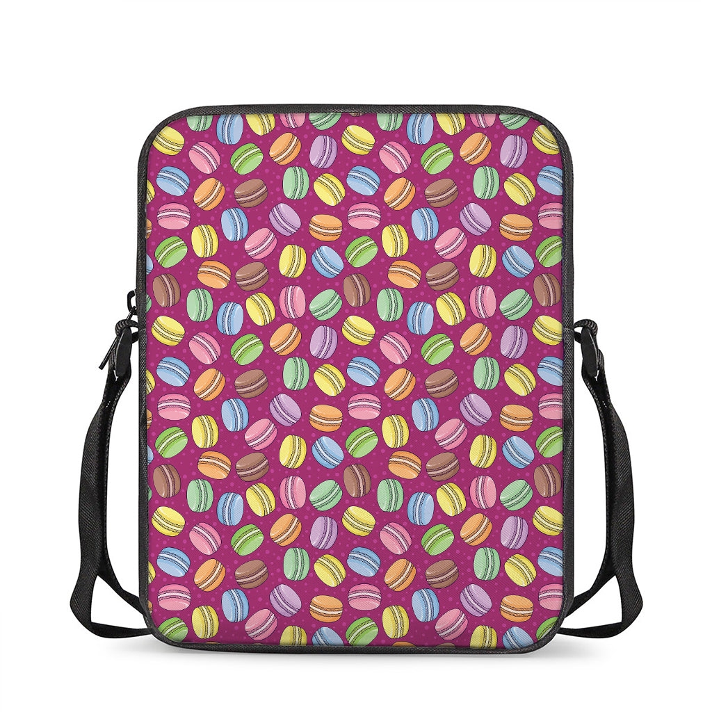 Cute Macaron Pattern Print Rectangular Crossbody Bag