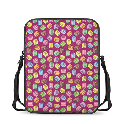 Cute Macaron Pattern Print Rectangular Crossbody Bag