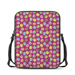 Cute Macaron Pattern Print Rectangular Crossbody Bag