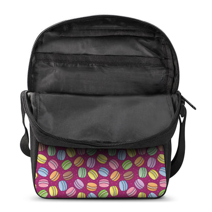 Cute Macaron Pattern Print Rectangular Crossbody Bag