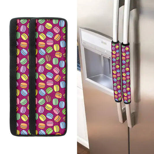 Cute Macaron Pattern Print Refrigerator Handle Covers