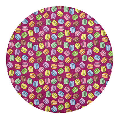 Cute Macaron Pattern Print Round Blanket